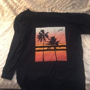 VS PINK off the shoulder graphic long sleeve